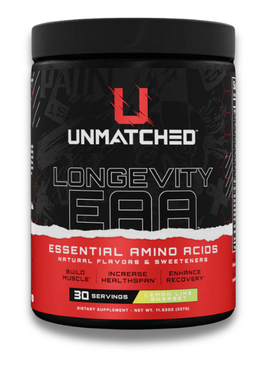 Unmatched Longevity EAA Amino Powder 30 Servings Supplement Facts - L-Leucine 1750mg | Svpplements
