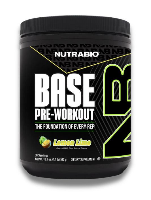 NutraBio Base Pre-Workout Powder 30 Servings Supplement Facts - L-Citrulline 6g | Svpplements