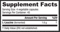NutraBio L-Leucine Amino Powder 45 Servings Supplement Facts - L-Leucine 1.6g | Svpplements