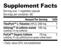 NutraBio Caff+ Energy Supplement Capsules 60 Servings Supplement Facts - TheaPure™ L-Theanine 200mg | Svpplements