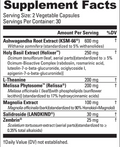 NutraBio Quiet Mind Nootropic Powder 30 Servings Supplement Facts - KSM-66® Ashwagandha Root Extract 600mg | Svpplements