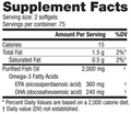 NutraBio Omega-3 Fish Oil Softgels 250 Servings Supplement Facts - Fish Oil, Purified 2000 mg | Svpplements