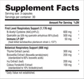 NutraBio Lungs Respiratory Support Capsules 30 Servings Supplement Facts - N-Acetyl Cysteine (NAC) 600mg | Svpplements