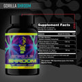 Gorilla Mind Shroom Nootropic Capsules 30 Servings Supplement Facts - Lion's Mane Mushroom 1500mg | Svpplements
