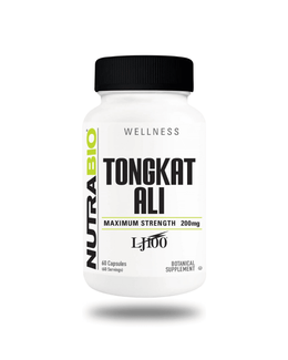 NutraBio Tongkat Ali Hormone Support Capsules 60 Servings - LJ100® Tongkat Ali 200mg | Svpplements