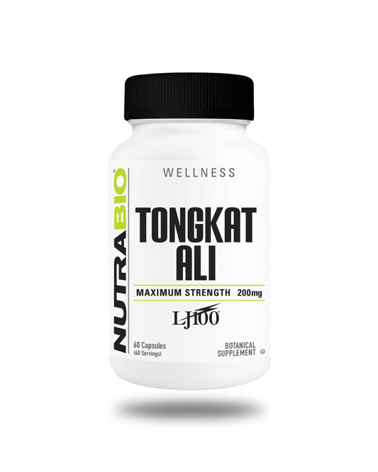 NutraBio Tongkat Ali Hormone Support Capsules 60 Servings - LJ100® Tongkat Ali 200mg | Svpplements