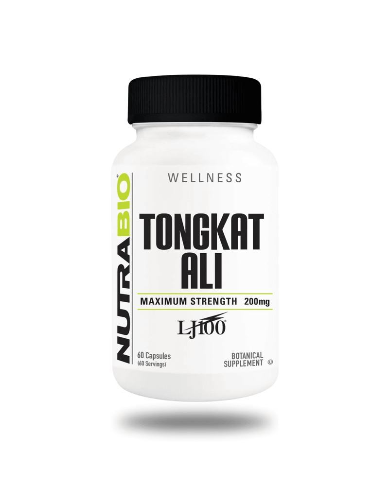 NutraBio Tongkat Ali Hormone Support Capsules 60 Servings - LJ100® Tongkat Ali 200mg | Svpplements