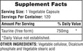 Hi-Tech Taurine 750 Amino Capsules 120 Servings Supplement Facts - Taurine 750mg | Svpplements