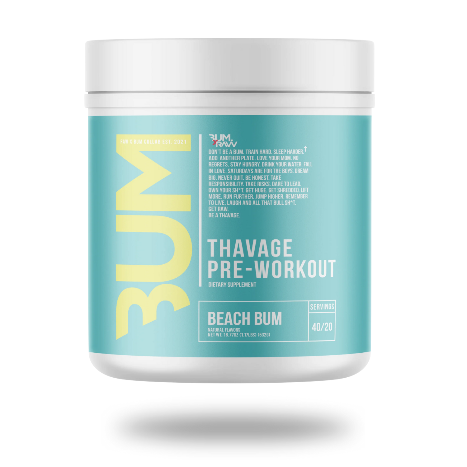 Raw Nutrition X CBUM | Bum Thavage | Pre-Workout | 40 Serving