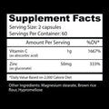 Insane Labz Vitamin C Zinc Supplement Capsules 60 Servings Supplement Facts - Vitamin C 1,000mg | Svpplements