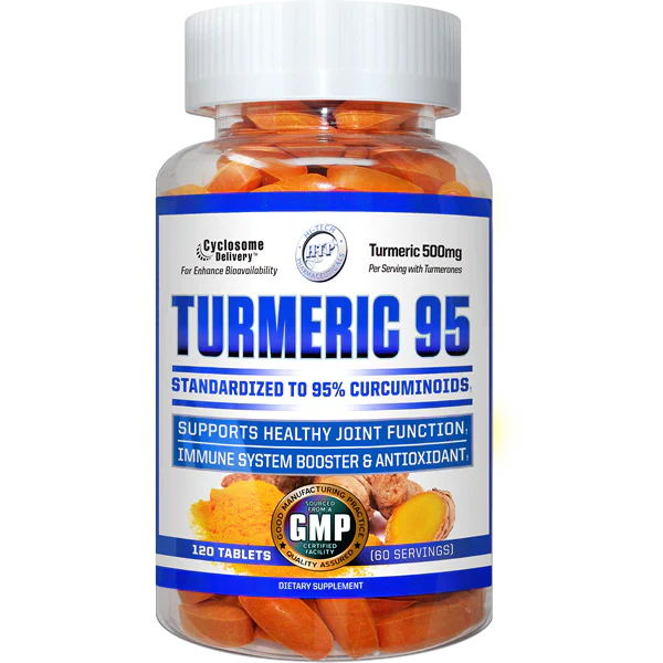 Hi-Tech Turmeric 95 Curcumin Supplement Capsules 60 Servings - Turmeric 95% Extract (Root) 500mg | Svpplements