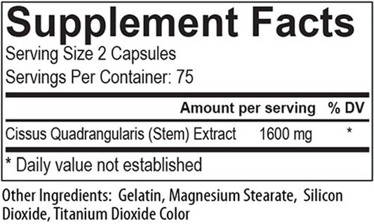 USP Labs Super Cissus Joint Support Capsules 75 Servings Supplement Facts - Cissus Quadrangularis Extract | Svpplements