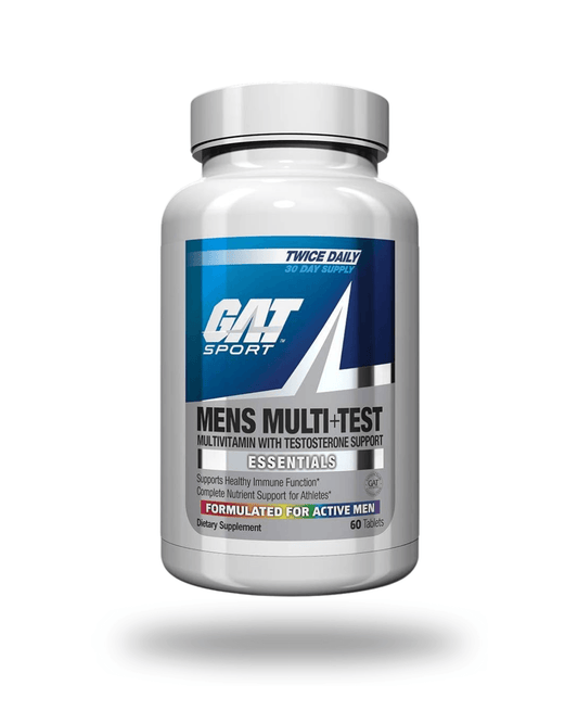 GAT Sport Men's Multi + Test Multivitamin Tablets 60 Count 30 Servings Supplement Facts - Zinc 30mg | Svpplements