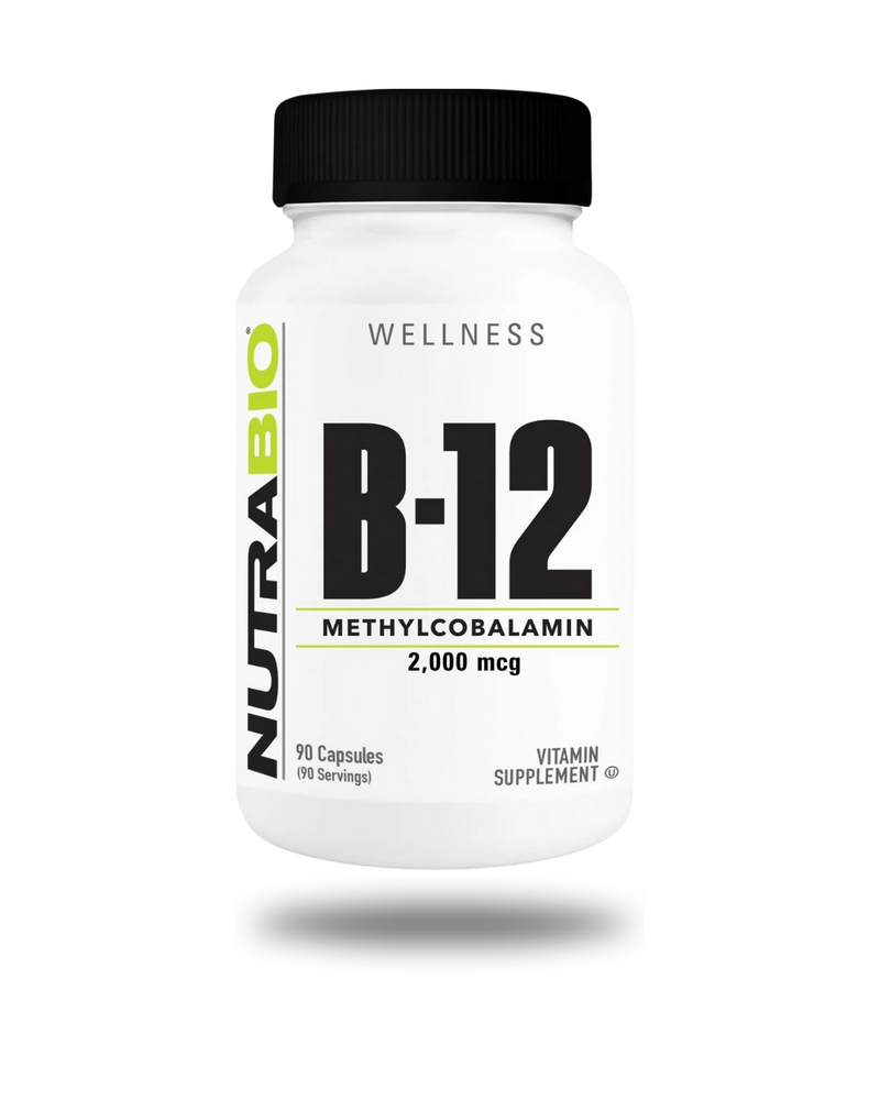 NutraBio B-12 Vitamin B-12 Supplement 90 Servings - Vitamin B12 2000mcg | Svpplements