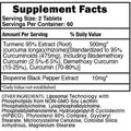 Blackstone Labs Liposomal Turmeric Supplement Capsules 60 Servings Supplement Facts - Turmeric 95% Extract | Svpplements