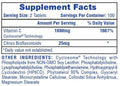 Hi-Tech Vitamin C Supplement Tablets 100 Servings Supplement Facts - Vitamin C 1000mg | Svpplements