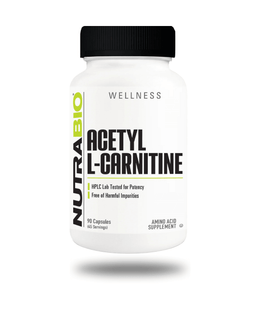 NutraBio Acetyl-L-Carnitine Nootropic Capsules 45 Servings - Acetyl-L-Carnitine 1000mg | Svpplements