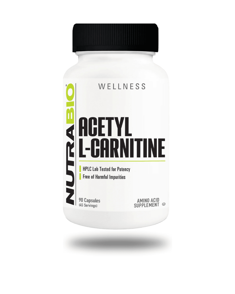 NutraBio Acetyl-L-Carnitine Nootropic Capsules 45 Servings - Acetyl-L-Carnitine 1000mg | Svpplements