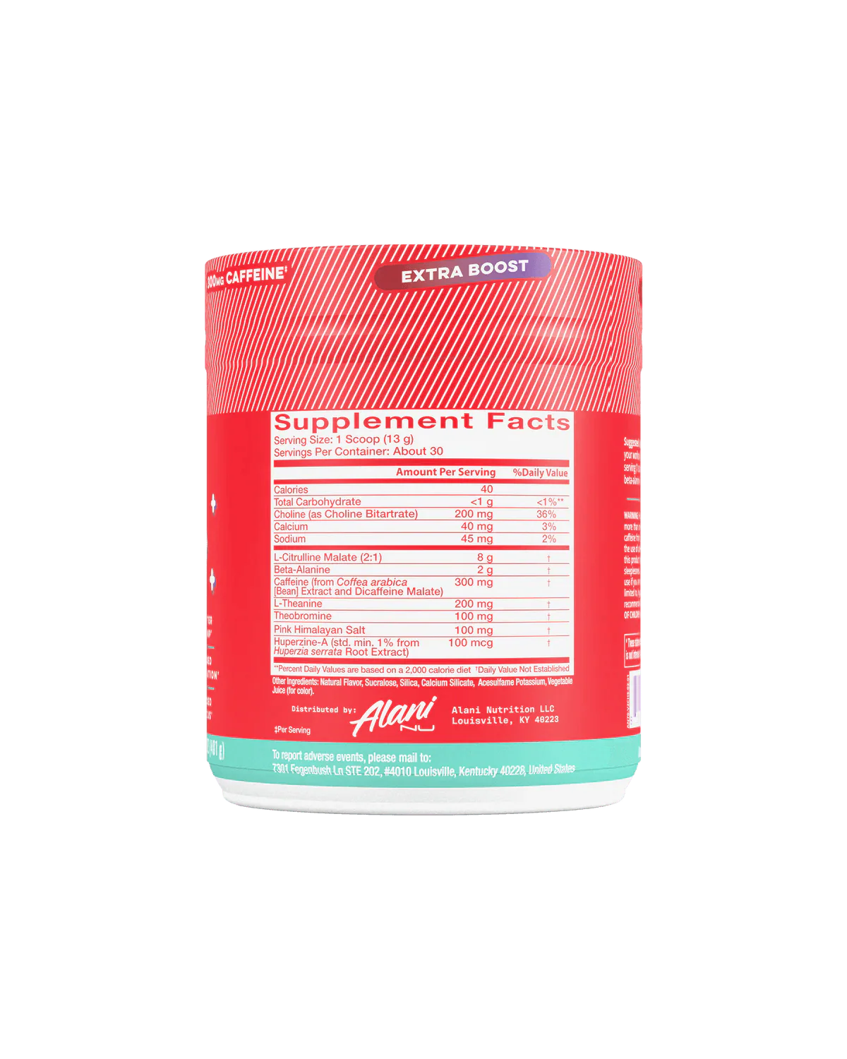 alani nu cherry slush preworkout label