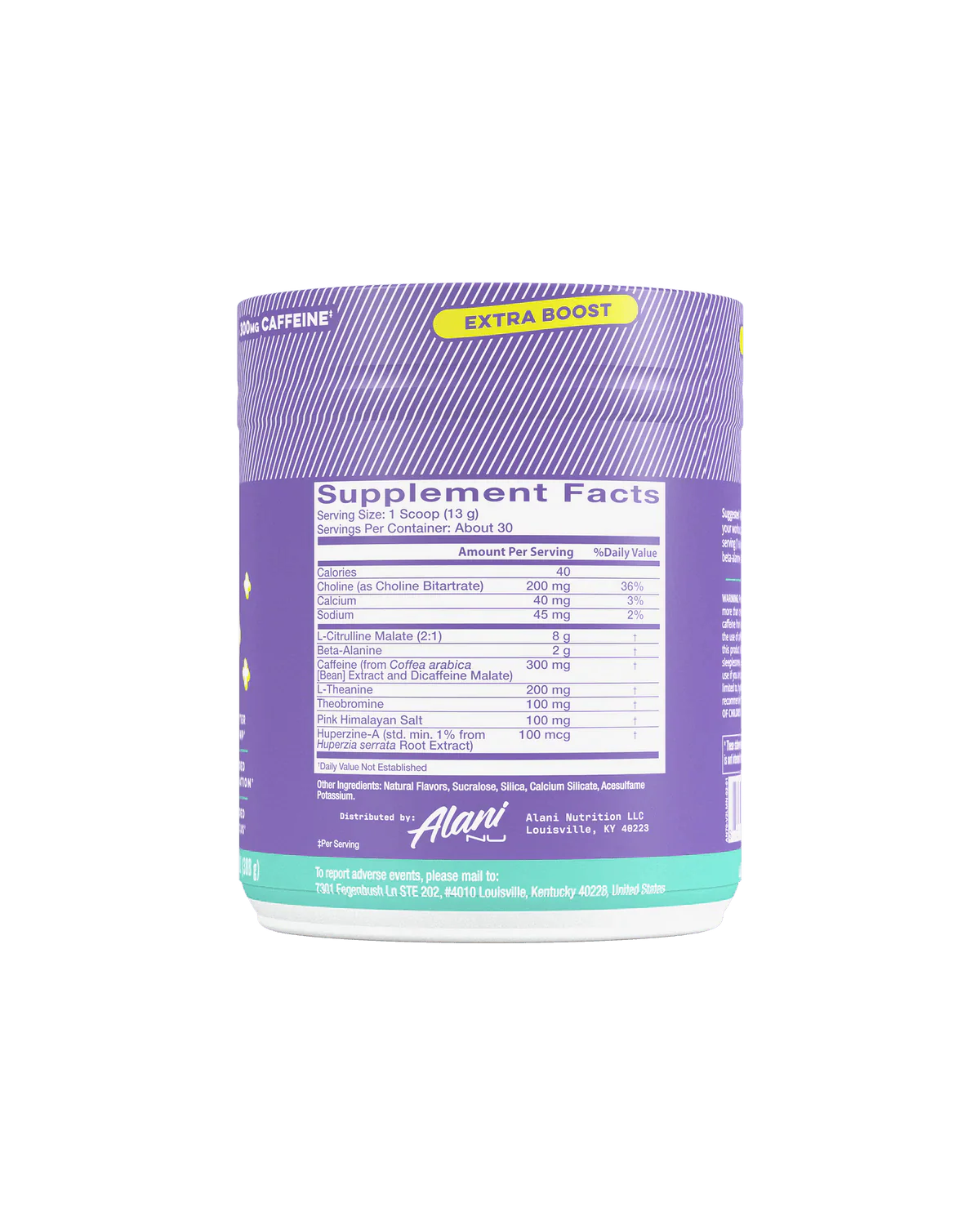 alani nu preworkout frozen lemonade supplement facts