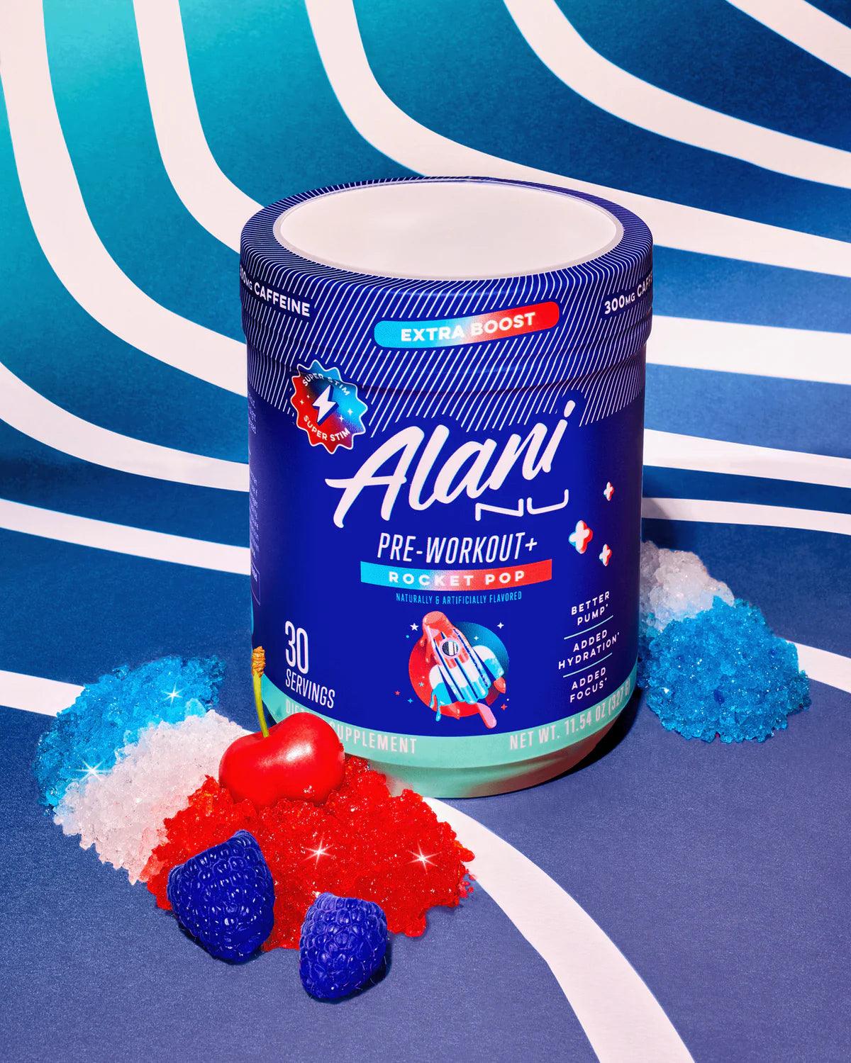 alani nu preworkout+ rocket pop lifestyle