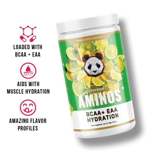 Panda Aminos BCAA EAA Hydration Electrolytes Amino Powder 30 Servings Supplement Facts - L-Leucine 3g | Svpplements