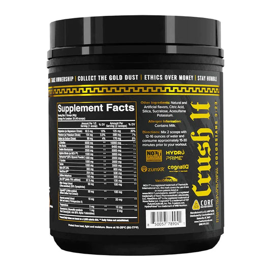 Core Nutritionals Pre-Workout Supplement - Supplement Facts | Svpplements
