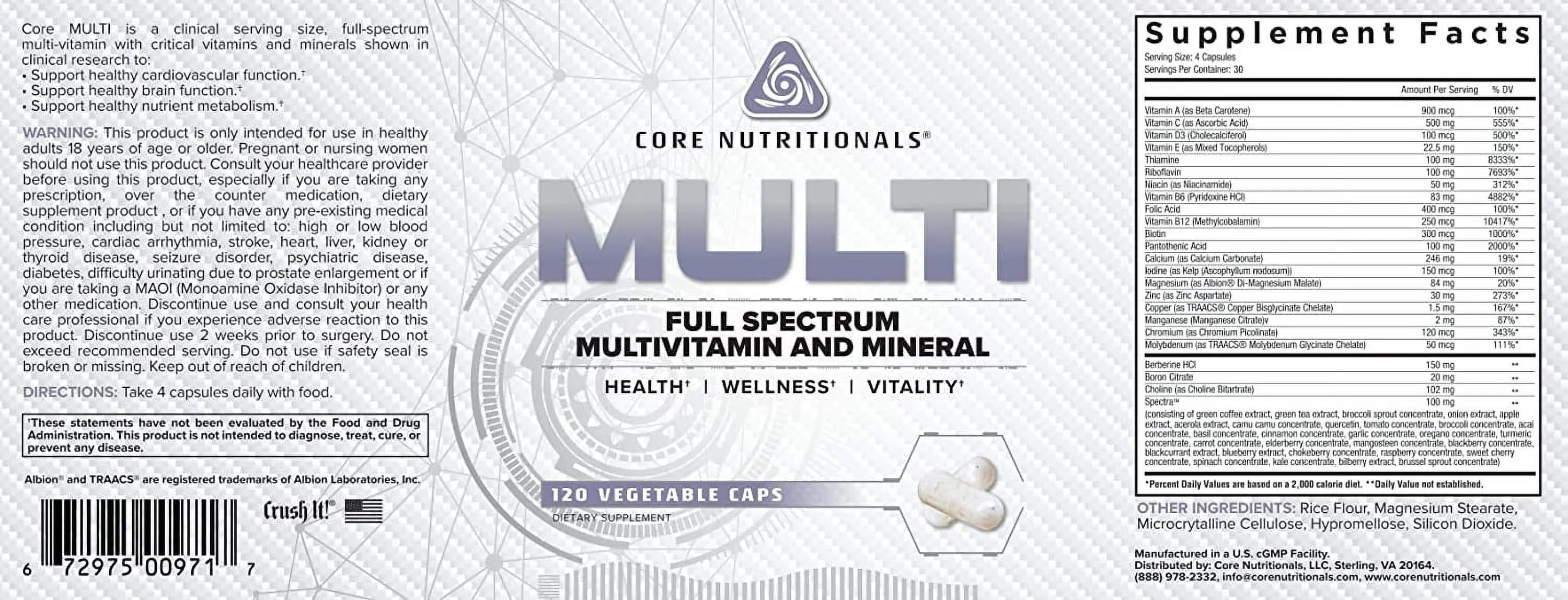 Core Nutritionals | Multi | Full Spectrum Multivitamin and Mineral