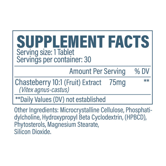 Revive Chasteberry Liposomal Hormone Support Supplement 30 Servings Supplement Facts - Chasteberry 10:1 | Svpplements