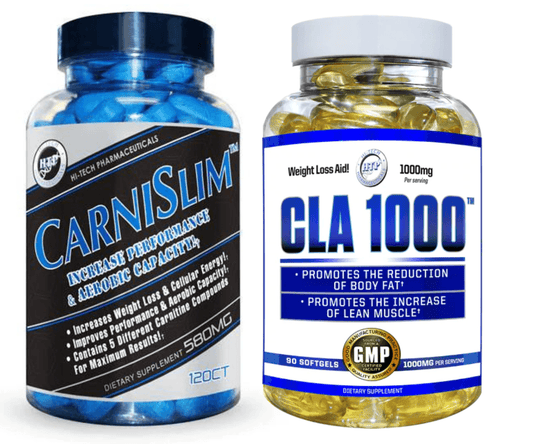 Hi-Tech Pharmaceuticals CLA L-Carnitine Stack Fat Burner Capsules 60 Servings - Carnitine Silicate 200mg | Svpplements