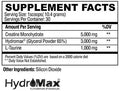 Condemned Labz Locked Down Creatine Pump Powder 30 Servings Supplement Facts - Creatine Monohydrate 5000mg | Svpplements