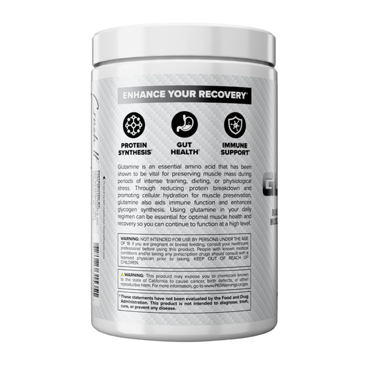 Core Nutritionals Glutamine 1 Recovery Powder 60 Servings Supplement Facts - L-Glutamine 5000mg | Svpplements