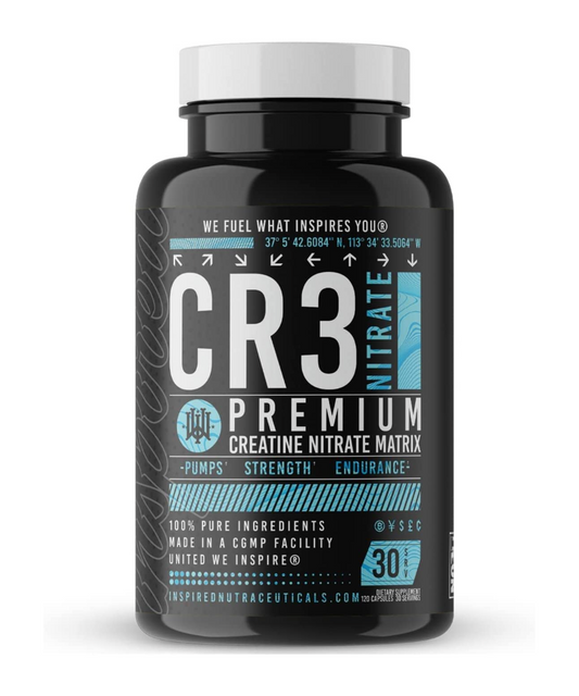 Inspired Nutraceuticals | CR3 | Creatine Nitrate - Product Front | Svpplements