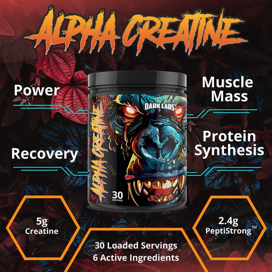 Dark Labs Alpha Creatine Powder 30 Servings Supplement Facts - Creatine Monohydrate 5000mg | Svpplements