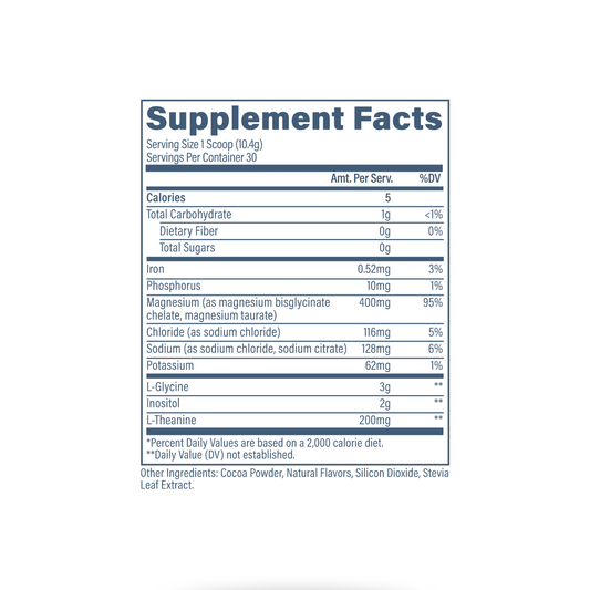 Revive Sleep Sleep Support Supplement Powder 30 Servings Supplement Facts - L-Glycine 3,000mg | Svpplements