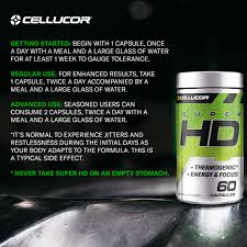 Cellucor Super HD Fat Burner Capsules 60 Servings Supplement Facts - Caffeine Anhydrous 160mg | Svpplements