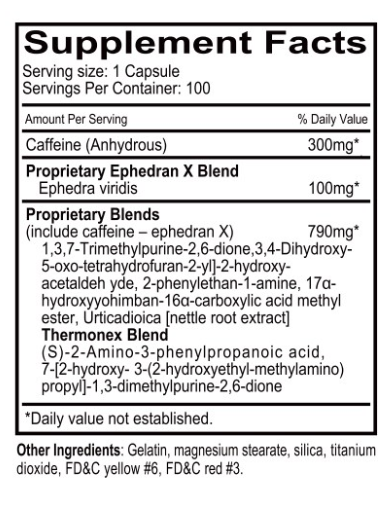 Hard Rock Supp Co Dietary Supplement - Supplement Facts | Svpplements