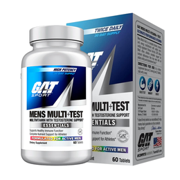 GAT Sport Men's Multi + Test Multivitamin Tablets 60 Count 30 Servings - Zinc 30mg | Svpplements