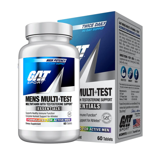 GAT Sport Men's Multi + Test Multivitamin Tablets 60 Count 30 Servings - Zinc 30mg | Svpplements
