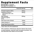 Blackstone Labs Gear Support General Wellness Capsules 45 Servings Supplement Facts - N-Acetyl Cysteine 400mg | Svpplements