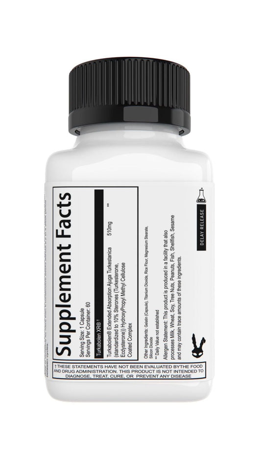Turkabolen Afterdark Hormone Support Capsules 60 Servings Supplement Facts - Turkabolen XR® 510mg | Svpplements