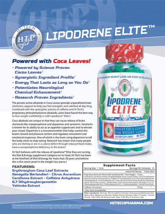 Hi Tech Thermogenic Weight Management Supplement - Supplement Facts | Svpplements