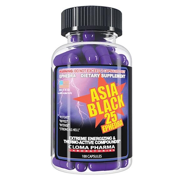 Cloma Pharma Asia Black Fat Burner Capsules 30 Servings - Caffeine Anhydrous 200mg | Svpplements