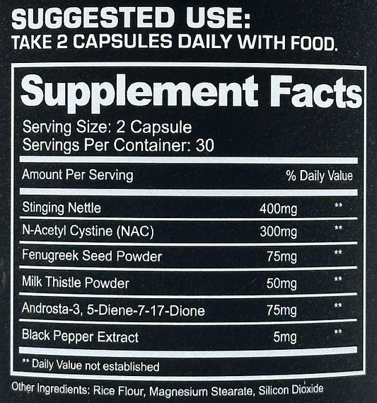 Nutrapur Post-Cycle Support Supplement - Supplement Facts | Svpplements