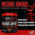 Insane Labz Insane Amino Hellboy Edition Amino Pre-Workout Powder 30 Servings Supplement Facts - L-Taurine | Svpplements