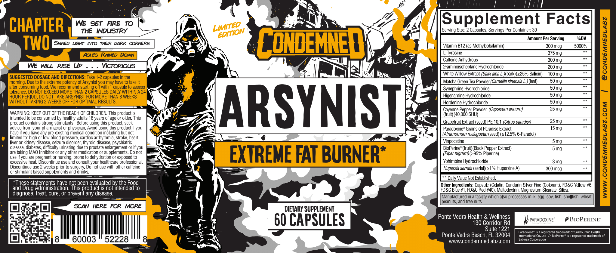 Condemned |  Arsynist | Extreme Fat Burner | 60ct.