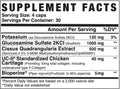 Axe & Sledge Joint+ Joint Support Capsules 30 Servings Supplement Facts - Glucosamine Sulfate 2KCl 1000mg | Svpplements