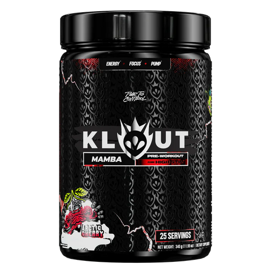 Klout Mamba Pre-Workout Powder 25 Servings Supplement Facts - Beta-Alanine 3200mg | Svpplements