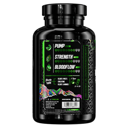 Klout Pump Kap Pump Capsules 25 Servings Supplement Facts - Betaine Nitrate 1000mg | Svpplements