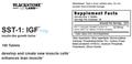 Blackstone Labs SST-1 GH Hormone Support Tablets 45 Servings Supplement Facts - IGF-1 22.25mcg | Svpplements